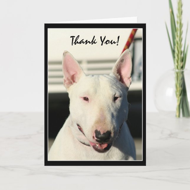 Thank you Bull Terrier greeting card Dankeskarte (Vorderseite)