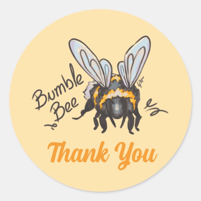 Thank You Bumble Bee Runder Aufkleber (Vorderseite)