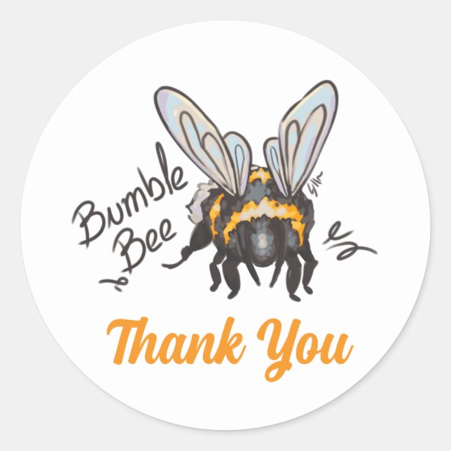 Thank You Bumble Bee Runder Aufkleber (Vorderseite)