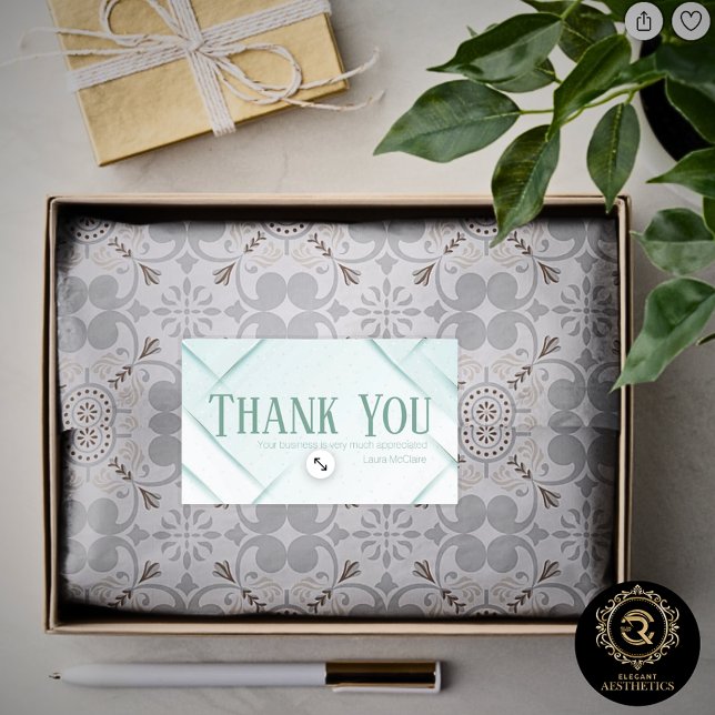 Thank You Business Sticker Mint & Seafoam Green (Von Creator hochgeladen)