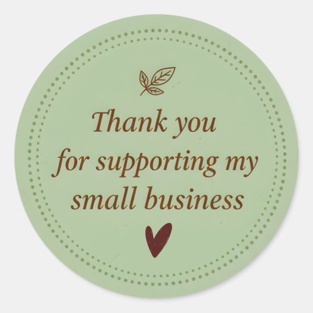 Thank You Business Sticker –Rustic Packaging Label (Vorderseite)