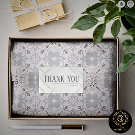Thank You Business Sticker Silver Gray & Platinum