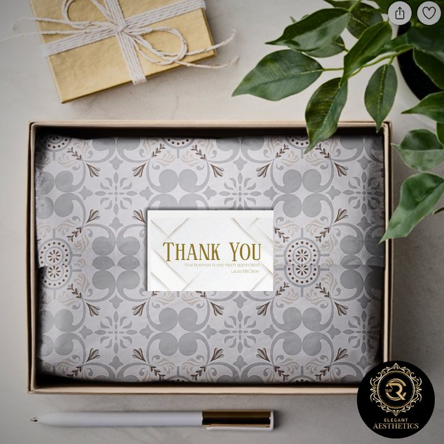 Thank You Business Sticker White & Gold (Von Creator hochgeladen)
