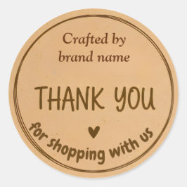 Thank You Business Sticker with brand name