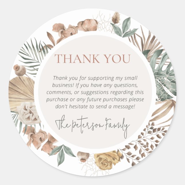 Thank You Business Stickers (Vorderseite)