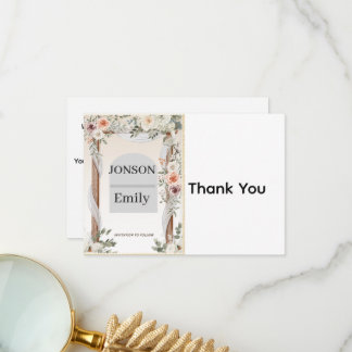 Thank You Card Elegant Wedding Dankeskarte