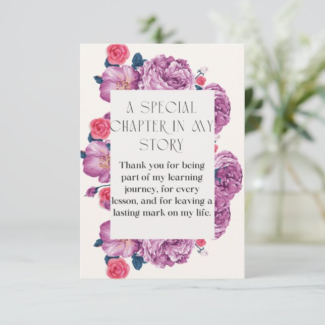 thank you card for teacher dankeskarte (Stehend Vorderseite)