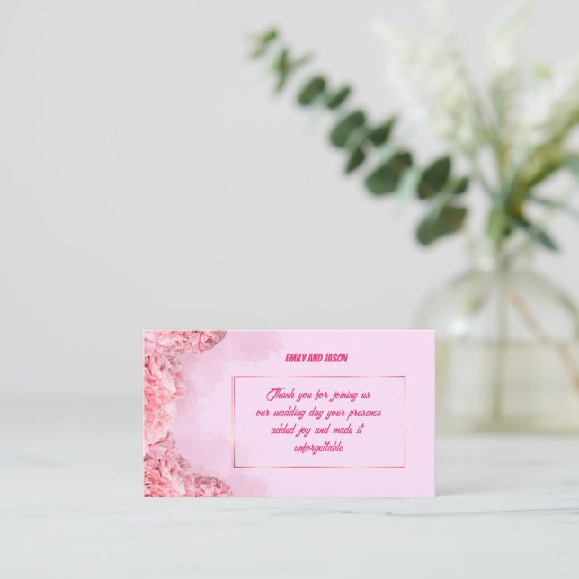 Thank you Card for Wedding Guests Mitteilungskarte (Stehend Vorderseite)