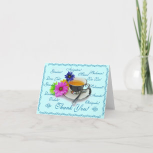 Thank you card in 12 Sprachen Dankeskarte