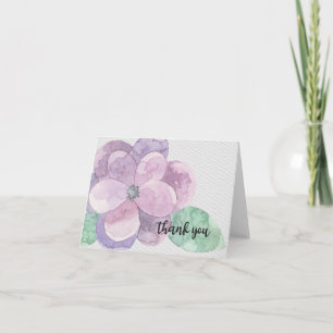Thank You Card, Large Purple Flower Karte