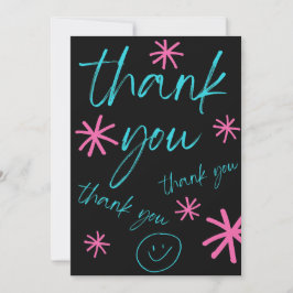 THANK YOU CARD SMILEY FACE DANKESKARTE