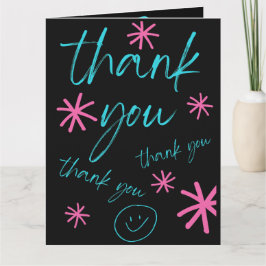 THANK YOU CARD SMILEY FACE DANKESKARTE