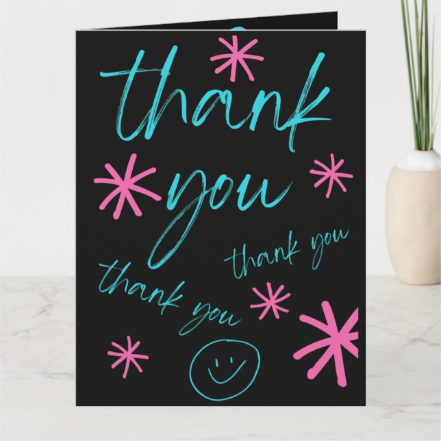 THANK YOU CARD SMILEY FACE DANKESKARTE (Vorderseite)
