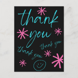 THANK YOU CARD SMILEY FACE POSTKARTE