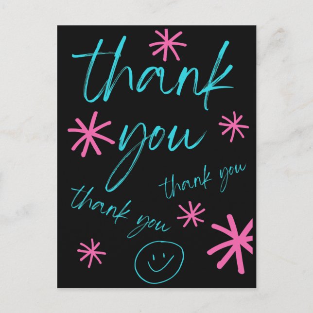 THANK YOU CARD SMILEY FACE POSTKARTE (Vorderseite)