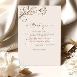 Thank You Card Terracotta Script Info Begleitkarte