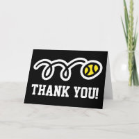 Thank You card with tennis ball design