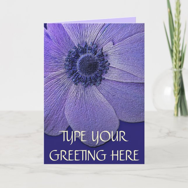 Thank You Cards Blue Flowers Custom Greeting Card Dankeskarte (Vorderseite)