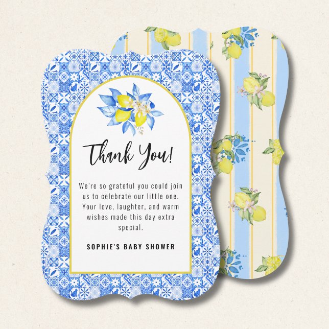 Thank You Cards For Ciao Baby Lemons, Blue Tile Dankeskarte (Von Creator hochgeladen)