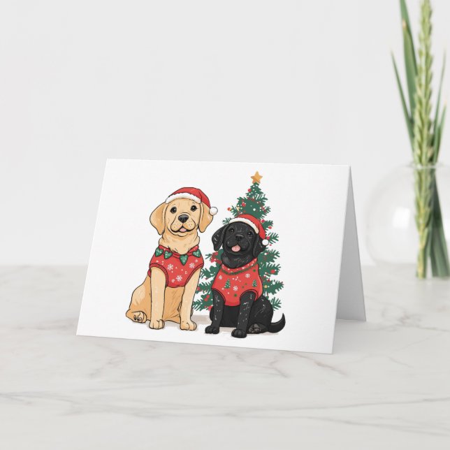 Thank You Christmas Labrador Retriever Dogs Dankeskarte (Vorderseite)