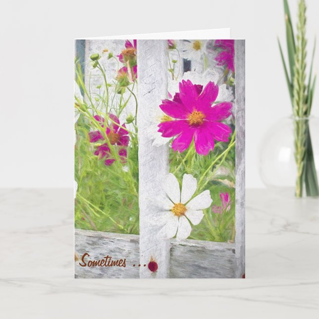 thank you cosmos flower garden dankeskarte (Vorderseite)