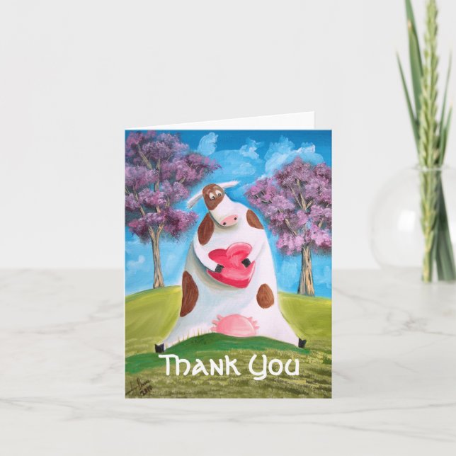 Thank You cow heart Dankeskarte (Vorderseite)
