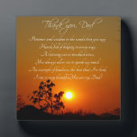 "Thank You, Dad" Poem Gift Plaque Fotoplatte<br><div class="desc">Lovely tree and sunset with poem thanking Dad for everything. Great for Father's Day or birthday. Original photograph by Cherie Haines. Original poem by Cherie Haines.</div>