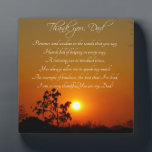 "Thank You, Dad" Poem Gift Plaque Fotoplatte<br><div class="desc">Lovely tree and sunset with poem thanking Dad for everything. Great for Father's Day or birthday. Original photograph by Cherie Haines. Original poem by Cherie Haines.</div>