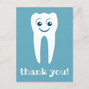 thank you dentist smiling tooth postcard postkarte