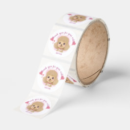 Thank You Dog Sticker – Pastel Pink Shipping Label