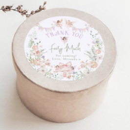 Thank you Fairy Much Fairy 1st Birthday Whimsical Runder Aufkleber