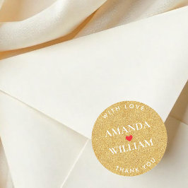 Thank You faux glitter Round Sticker