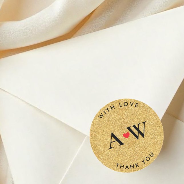 Thank You faux glitter Round Sticker (Von Creator hochgeladen)