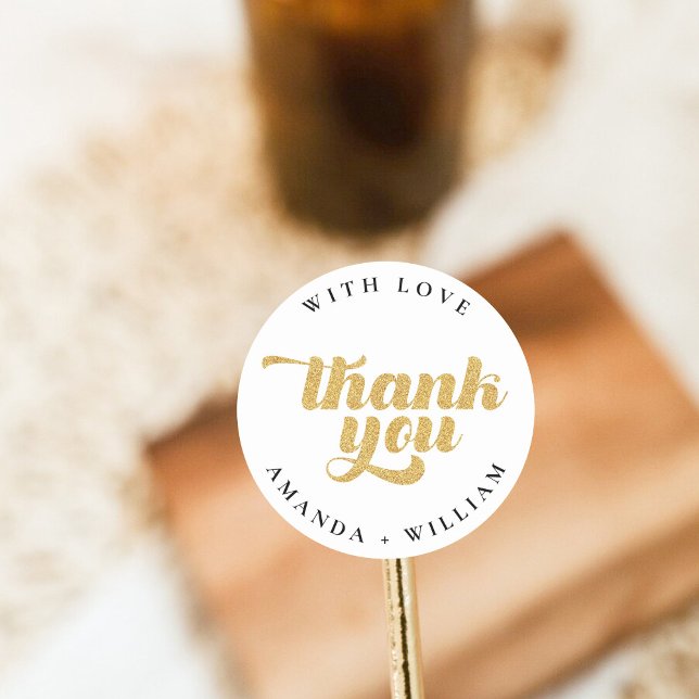 Thank You faux glitter Round Sticker (Von Creator hochgeladen)