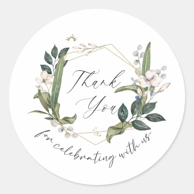 Thank You Favor Sticker, Wedding sticker (Vorderseite)