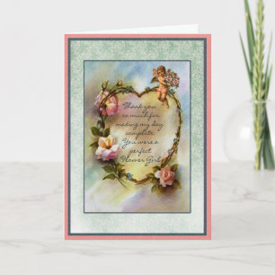 Thank You Flower Girl Bridal Party Dankeskarte