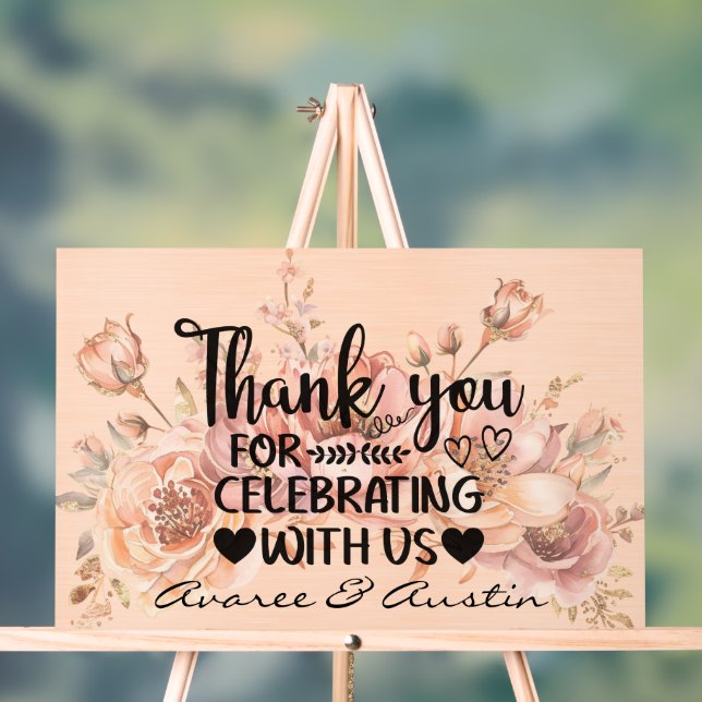 Thank You for Celebrating With Us Wedding (Neutre)