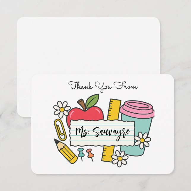 Thank You For Everything - Teaching Assistant Dankeskarte (Vorne/Hinten)