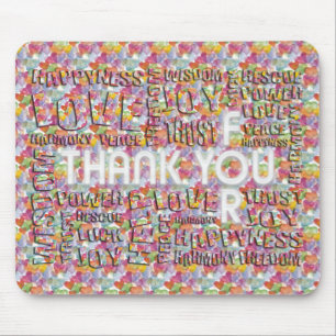 Thank You For ... Hearts pattern Mousepad