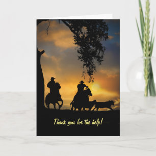 Thank You For Help Country Western Cowboy Karte