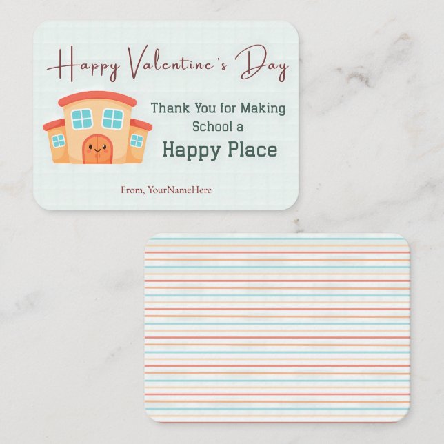 Thank You for Making School Happy Teacher Card Mitteilungskarte (Vorne/Hinten)