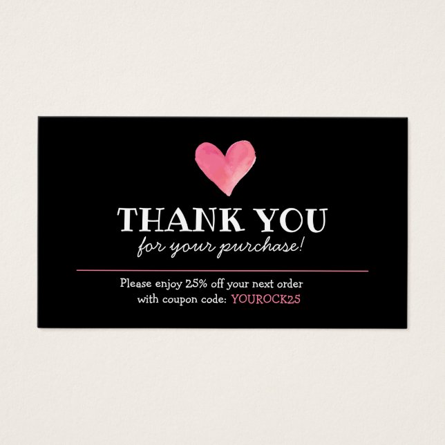 Thank You for Purchase Customer Discount Insert (Vorderseite)