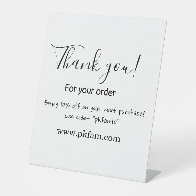 Thank you for purchase pink family business detail sockelschild (Vorderseite)