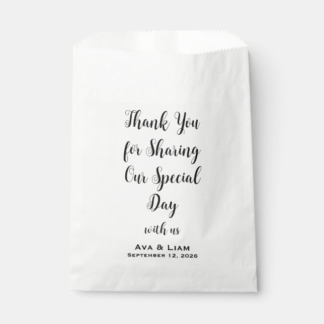 Thank You for Sharing Our Special Day Geschenktütchen (Vorderseite)