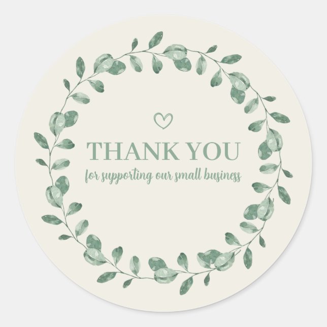 Thank You For Supporting Our Small Business Runder Aufkleber (Vorderseite)