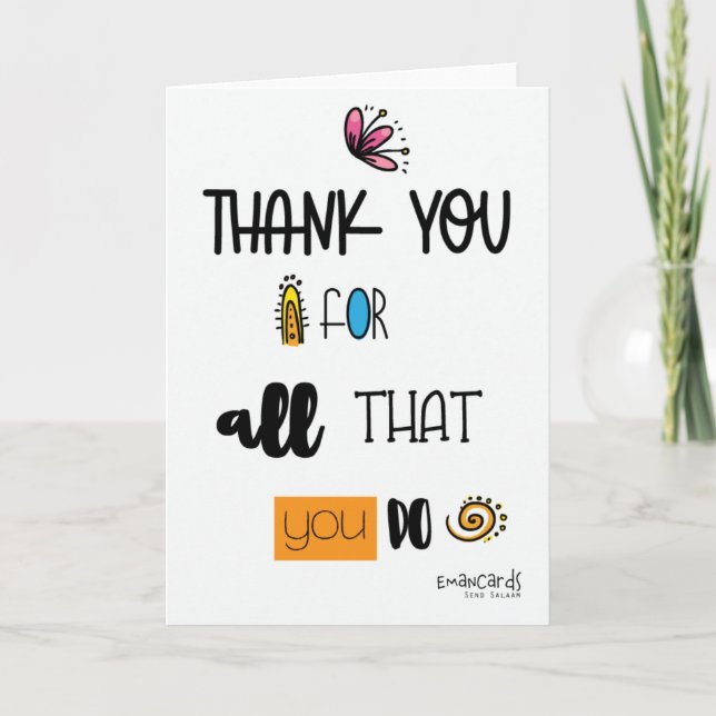 Thank You for Volunteering Karte (Vorderseite)