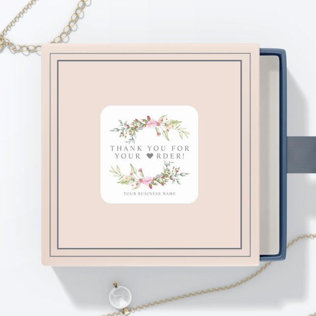 Thank You for Your Order Artisan Articles Garland Quadratischer Aufkleber (Von Creator hochgeladen)