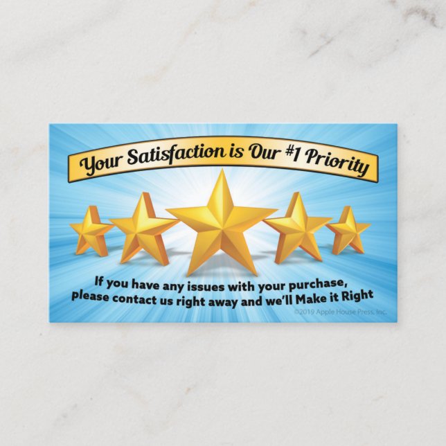 Thank You for Your Order/Purchase Cards Telefonnummerkarte (Vorderseite)