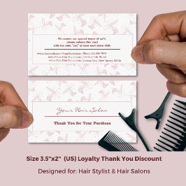 Thank You for Your Purchase Hair Salon White-Pink  Rabattkarte