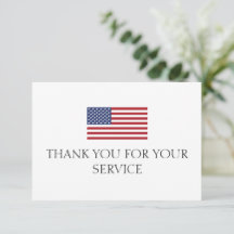 Thank You For Your Service Red blue American Flag
